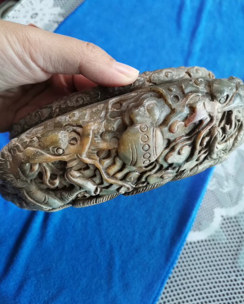 古玩玉器地方玉雕“龍紋筆洗”真品鑒賞圖