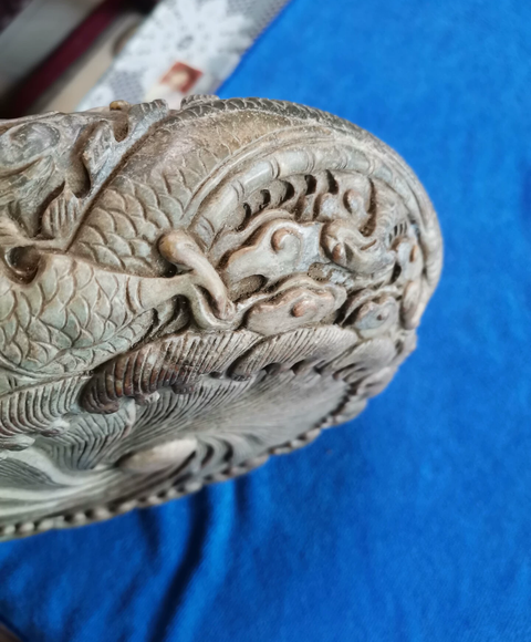 古玩玉器地方玉雕“龍紋筆洗”真品鑒賞圖