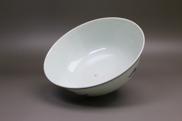 古玩陶瓷清晚期·青花三星人物故事紋大碗拍賣，當前價格312元