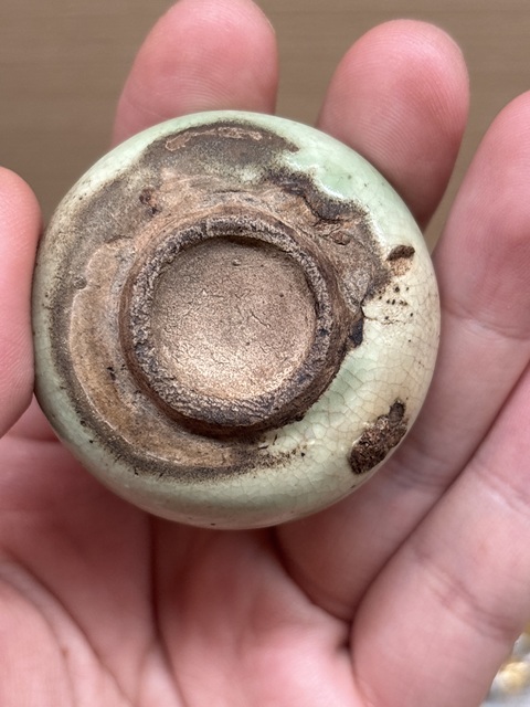 古玩陶瓷綠釉水盂真品鑒賞圖