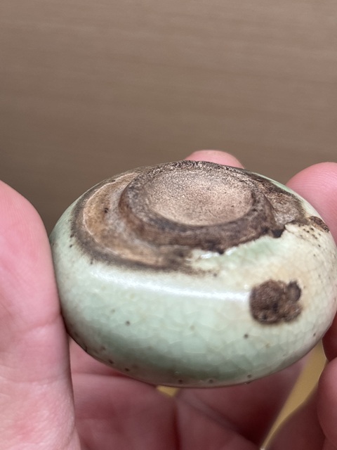 古玩陶瓷綠釉水盂真品鑒賞圖