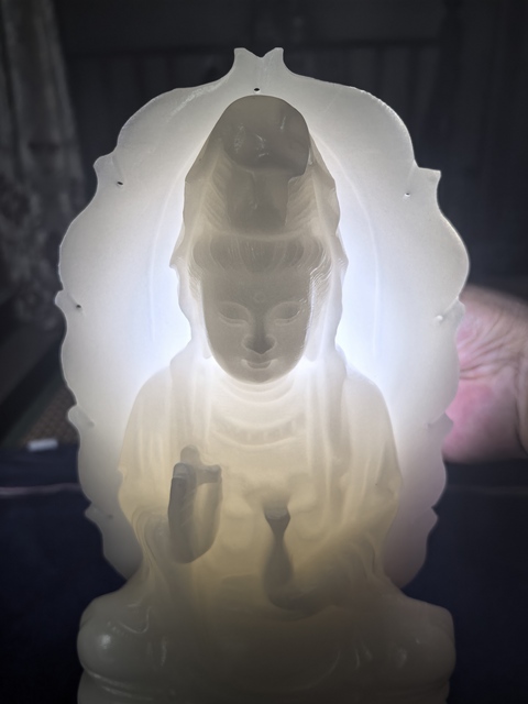 古玩玉器阿富汗玉雕“觀音擺件”真品鑒賞圖