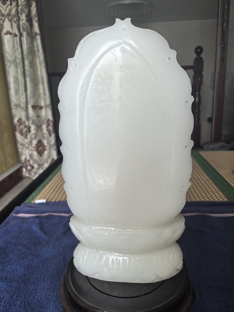 古玩玉器阿富汗玉雕“觀音擺件”真品鑒賞圖