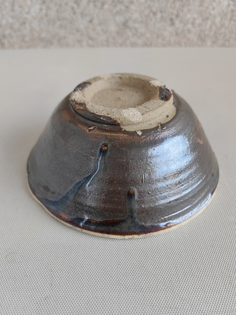 古玩陶瓷磁州窯雙色釉茶碗拍賣，當前價格350元