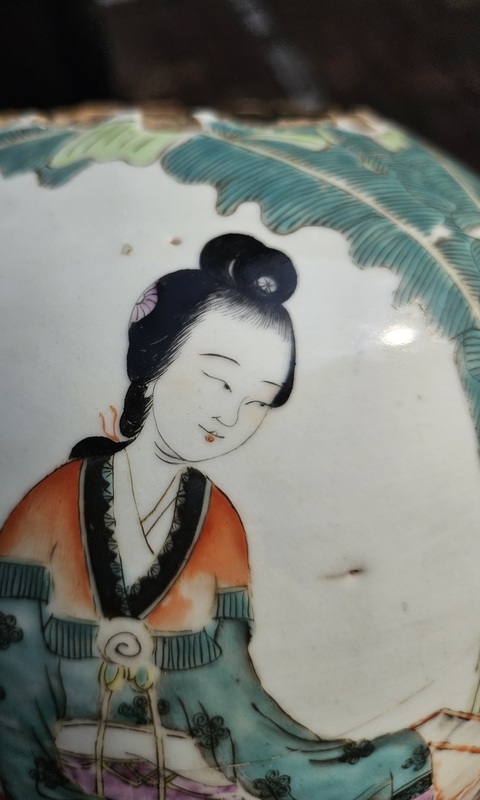 古玩陶瓷粉彩人物故事東瓜罐真品鑒賞圖