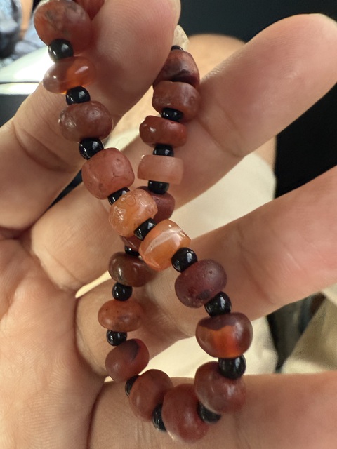古玩玉器高古瑪瑙珠串真品鑒賞圖