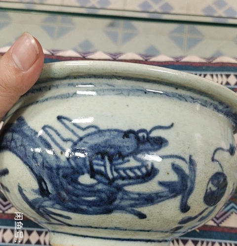 古玩陶瓷青花趕珠龍紋爐真品鑒賞圖