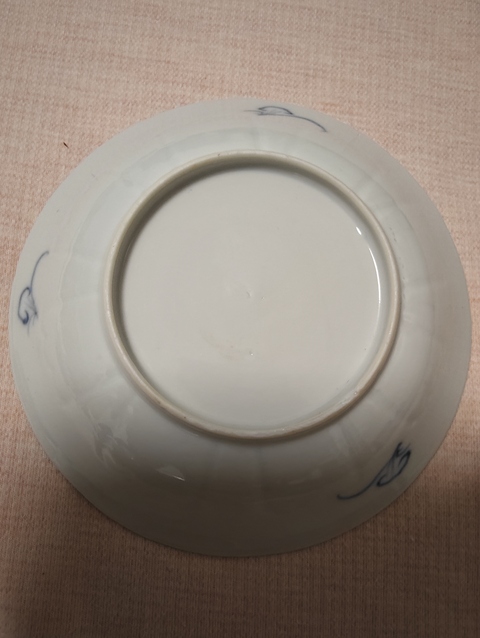 古玩陶瓷晚清青花侍女圖盤真品鑒賞圖
