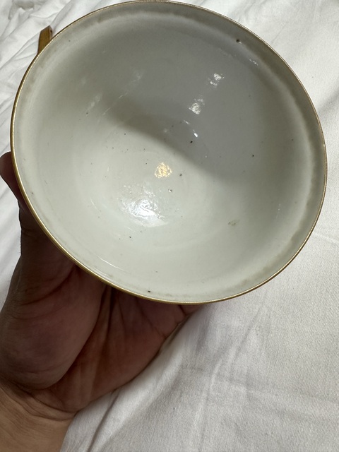 古玩陶瓷料彩礬紅杯真品鑒賞圖