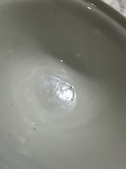 古玩陶瓷藍料彩礬紅詩紋蓋碗真品鑒賞圖
