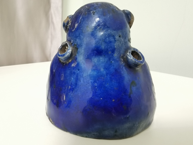 古玩陶瓷藍(lán)釉擺件真品鑒賞圖