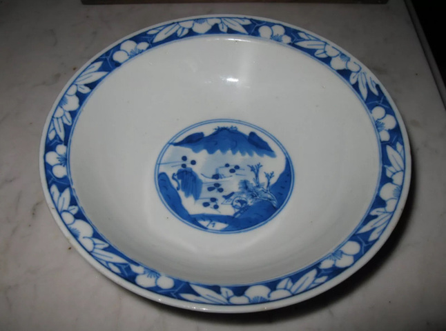 古玩陶瓷青花三星高照?qǐng)D碗真品鑒賞圖