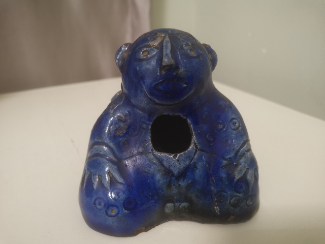古玩陶瓷藍(lán)釉擺件真品鑒賞圖