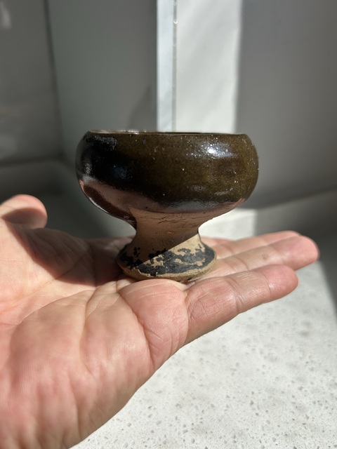 古玩陶瓷磁州窯茶葉末釉豆型燈真品鑒賞圖
