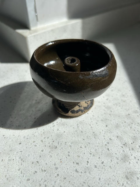 古玩陶瓷磁州窯茶葉末釉豆型燈真品鑒賞圖