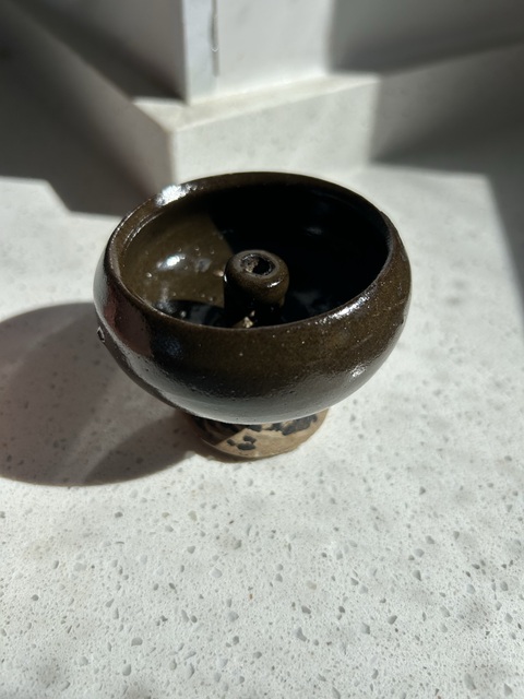 古玩陶瓷磁州窯茶葉末釉豆型燈真品鑒賞圖