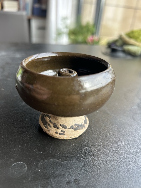 古玩陶瓷磁州窯茶葉末釉豆型燈真品鑒賞圖