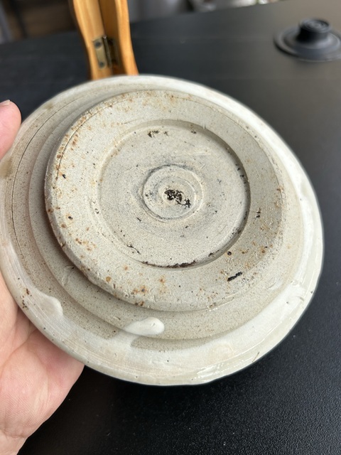 古玩陶瓷磁州窯白地黑花盤真品鑒賞圖