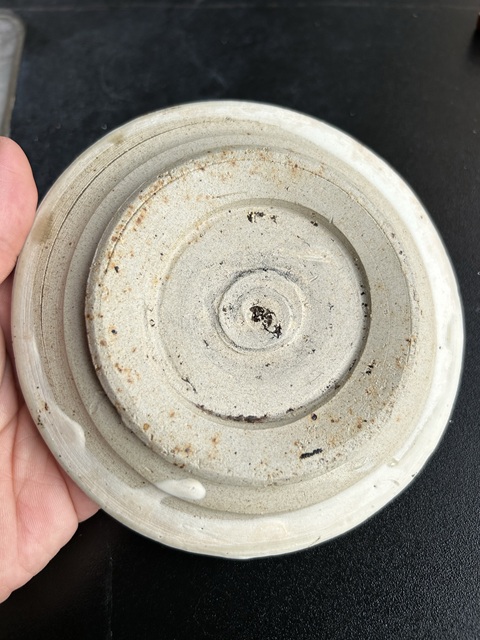 古玩陶瓷磁州窯白地黑花盤真品鑒賞圖