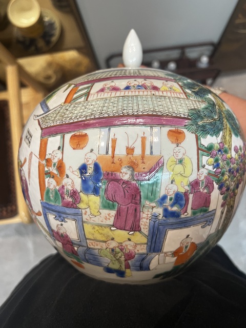 古玩陶瓷百子鬧春西瓜罐真品鑒賞圖