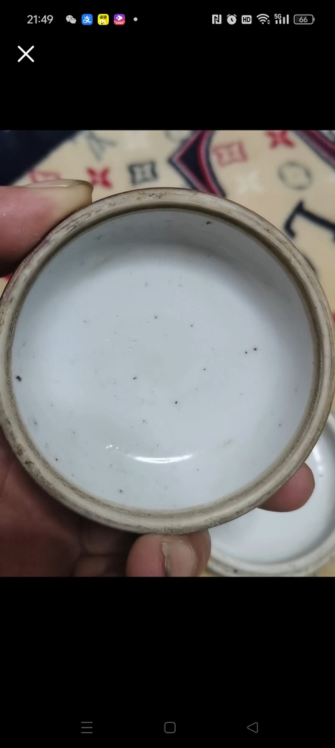 古玩陶瓷豇豆紅印盒真品鑒賞圖