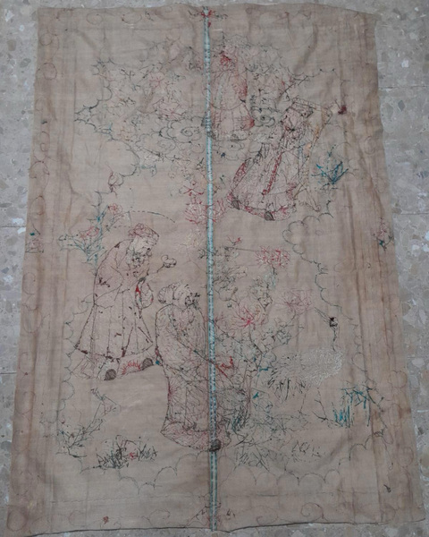 古玩雜項蘇繡人物掛屏真品鑒賞圖