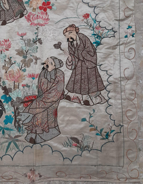 古玩雜項蘇繡人物掛屏真品鑒賞圖