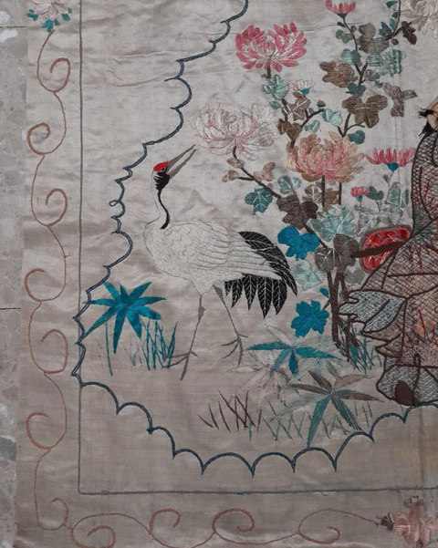 古玩雜項蘇繡人物掛屏真品鑒賞圖