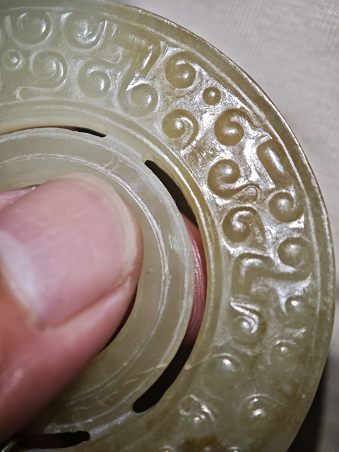古玩玉器做舊仿漢代“谷紋玉璧”真品鑒賞圖