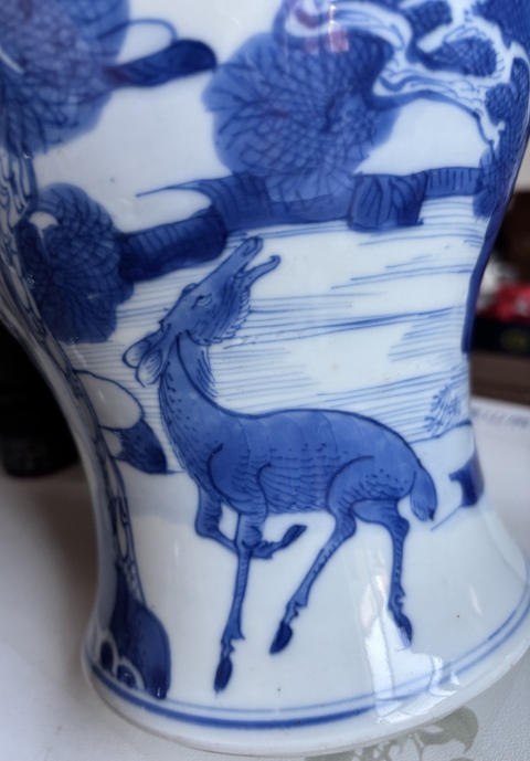 古玩陶瓷康熙青花鳳尾尊真品鑒賞圖