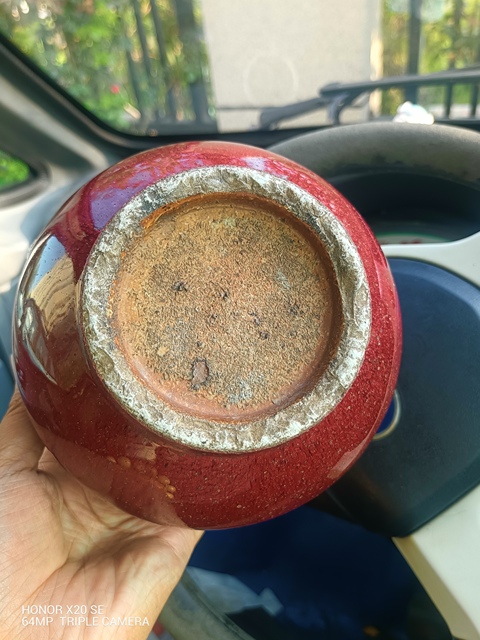 古玩陶瓷鈞紅釉獅耳爐真品鑒賞圖
