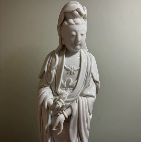 古玩陶瓷德化白瓷觀音菩薩造像真品鑒賞圖