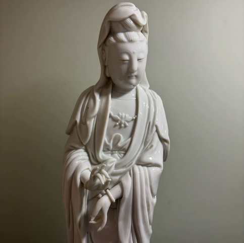 古玩陶瓷德化白瓷觀音菩薩造像真品鑒賞圖