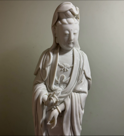 古玩陶瓷德化白瓷觀音菩薩造像真品鑒賞圖