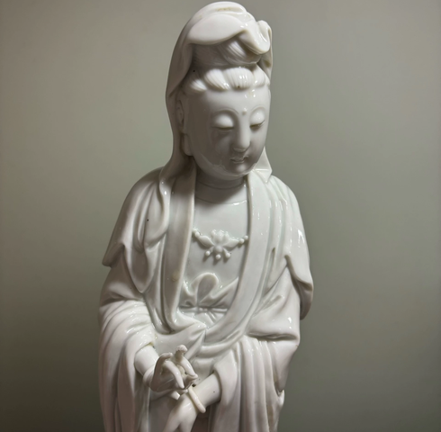 古玩陶瓷德化白瓷觀音菩薩造像真品鑒賞圖