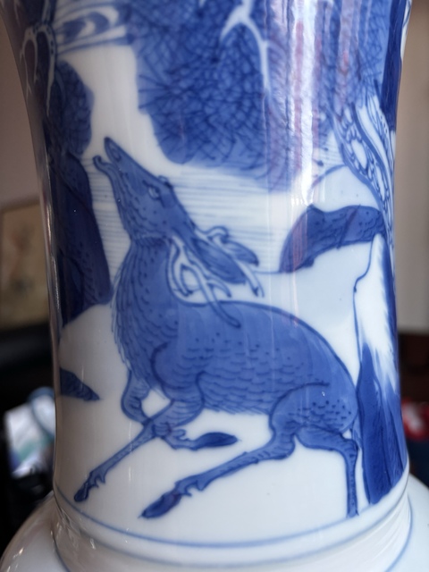 古玩陶瓷康熙青花鳳尾尊真品鑒賞圖