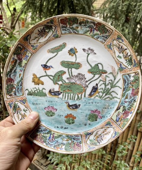 古玩陶瓷花鳥紋盤真品鑒賞圖