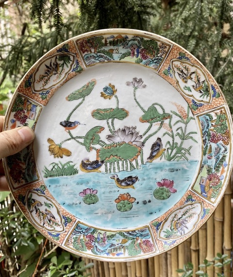古玩陶瓷花鳥紋盤真品鑒賞圖