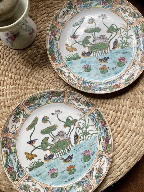古玩陶瓷花鳥紋盤真品鑒賞圖