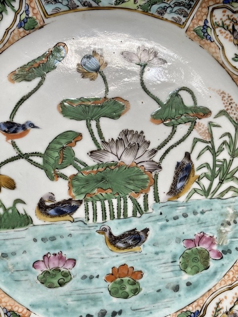 古玩陶瓷花鳥紋盤真品鑒賞圖