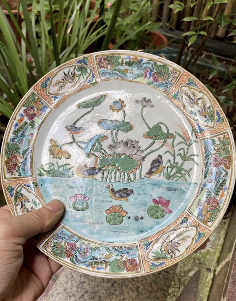 古玩陶瓷花鳥紋盤真品鑒賞圖