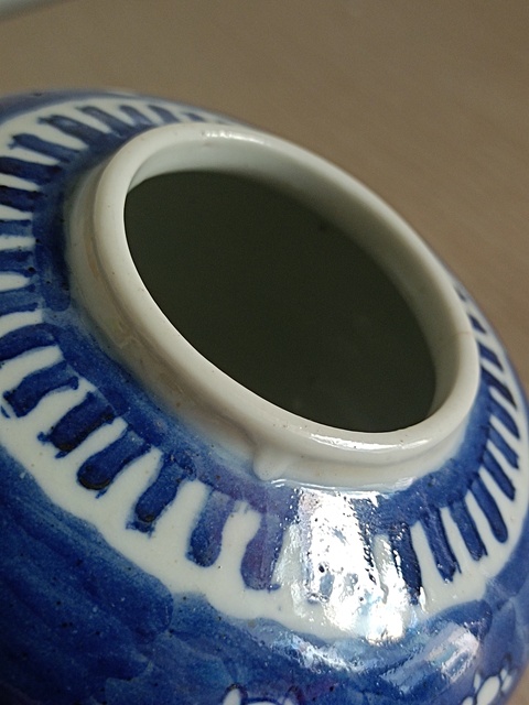 古玩陶瓷青花留白冰梅紋罐真品鑒賞圖