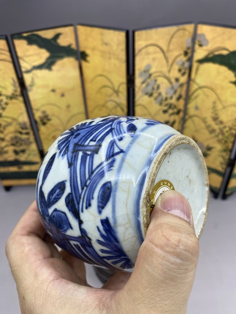 古玩陶瓷明嘉萬時期 青花人物故事紋手把罐拍賣，當前價格10000元