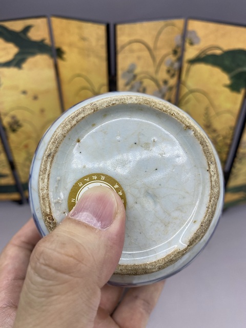 古玩陶瓷明嘉萬時期 青花人物故事紋手把罐拍賣，當前價格10000元