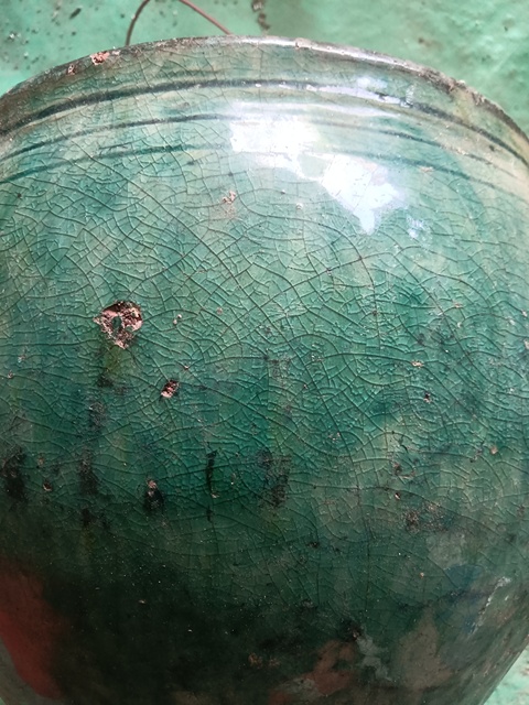 古玩陶瓷綠釉缸真品鑒賞圖