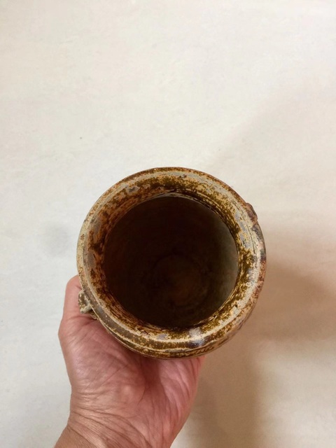 古玩陶瓷宣州窯褐釉雙系罐拍賣,當前價格1200元