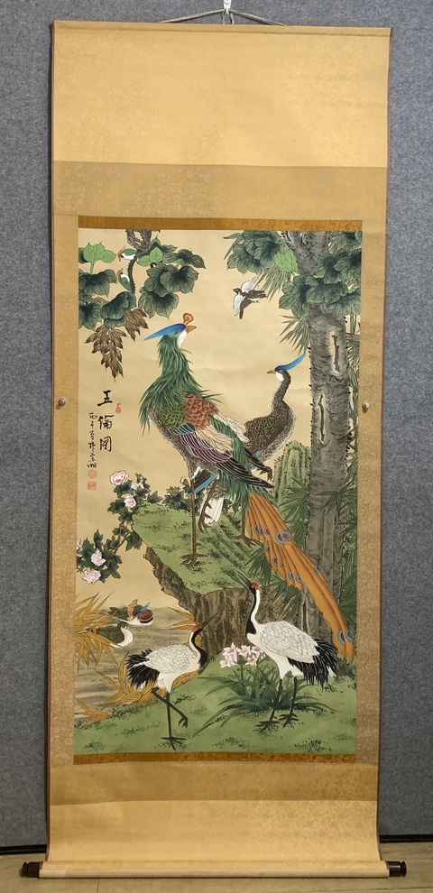 古玩字畫五倫圖真品鑒賞圖