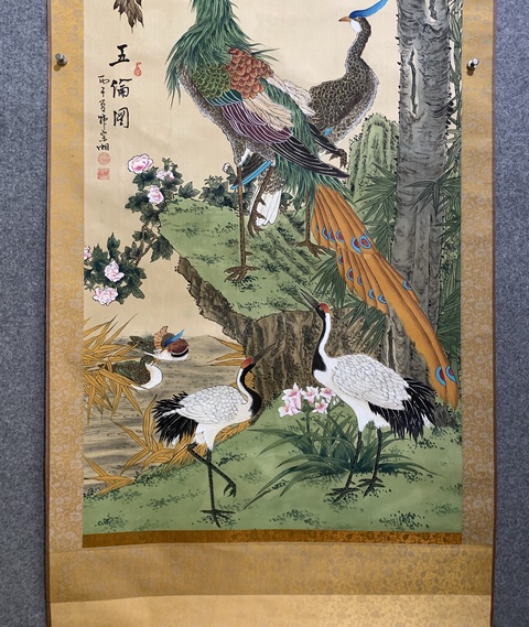 古玩字畫五倫圖真品鑒賞圖