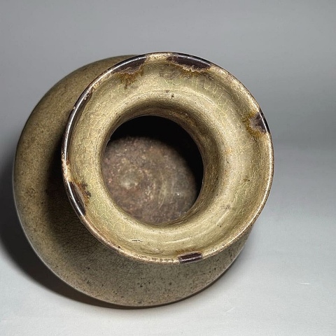 古玩陶瓷青瓷點彩唾壺真品鑒賞圖