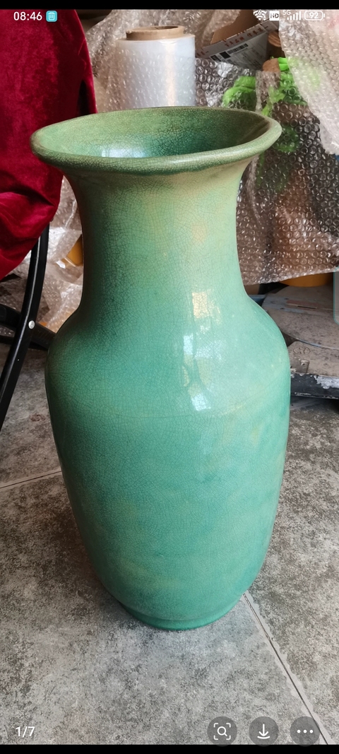 古玩陶瓷綠釉瓶真品鑒賞圖